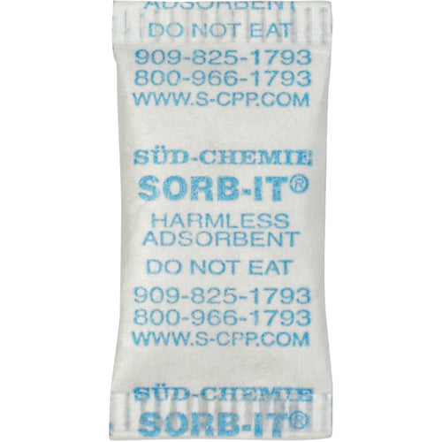 Dependable FDA-approved silica gel packets engineered for maximum moisture absorption in small, sealed packages. These durable 5/8 x 1 9/32