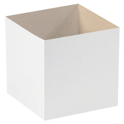 Professional-grade 6x6x6 white chipboard box bottoms designed for upscale gift and retail packaging. These high-wall fibreboard bottoms ship flat and assemble in seconds, reducing storage costs and labor time. Sold as a case of 50 and compatible with matching rigid lids (sold separately).
