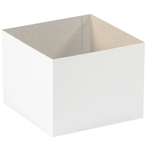 Elevate your product presentation with these 8x8x6 white deluxe gift box bottoms featuring a premium high-gloss finish. Flat-shipping chipboard construction folds quickly for efficient storage and assembly. Sold as a case of 50‚pair with compatible rigid lids (sold separately) for complete retail-ready packaging.