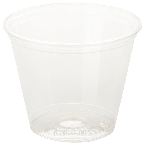 Premium crystal clear plastic squat cups that deliver exceptional clarity and professional appearance for food service operations. Durable polypropylene construction resists shattering with 2 7/8