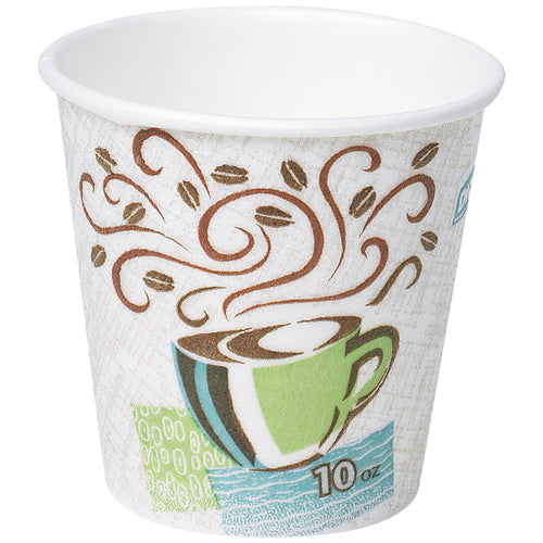 Dixie PerfecTouch 10oz insulated paper cups feature patented double-wall insulation technology that eliminates the need for costly sleeves or double-cupping. Each case of 500 delivers superior hand protection and non-slip grip for busy break rooms, offices, and on-the-go beverage service. Save money while improving customer and employee experience.