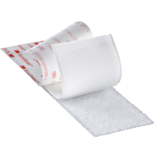 High-performance 3M Scotchmate‚Ñ¢ hook tape featuring stiff nylon hooks with aggressive acrylic adhesive bonds to paint, metal, glass, and sealed wood. Each 1