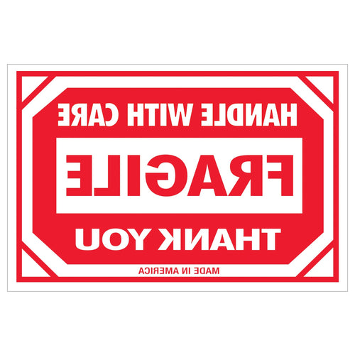 2x3 Fragile Handle With Care Labels Semi-Gloss Roll 500 DL1053