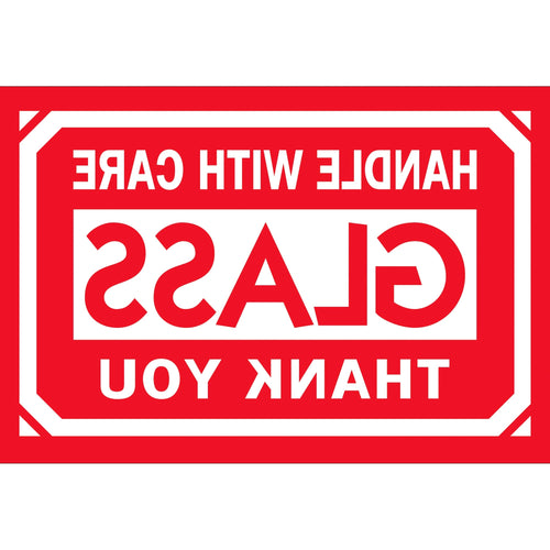 2x3 Glass Handle With Care Labels Semi-Gloss Paper 500/Roll DL1062 - alias listing