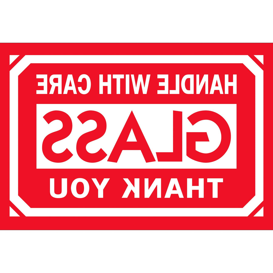 2x3 Glass Handle With Care Labels Semi-Gloss Paper 500/Roll DL1062 - alias listing