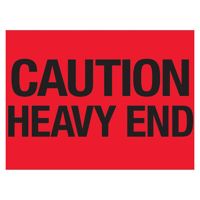 2x3 Fluorescent Red Caution Heavy End Labels Semi-Gloss 500/Roll DL1073 - alias listing