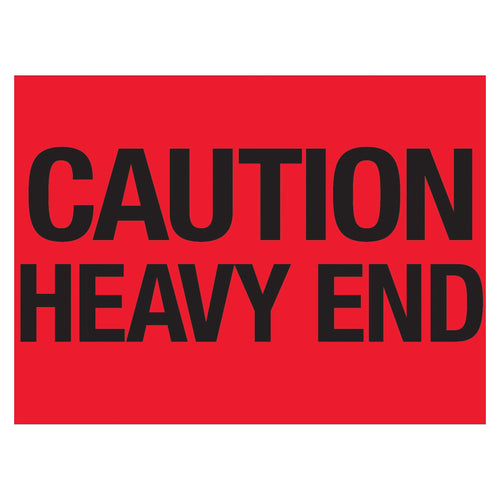 2x3 Fluorescent Red Caution Heavy End Labels Semi-Gloss 500/Roll DL1073 - alias listing