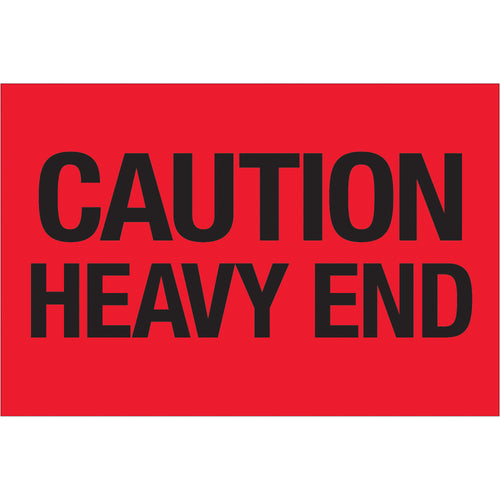 High-visibility fluorescent red shipping labels alert handlers to heavy items and proper handling requirements. Each 2x3