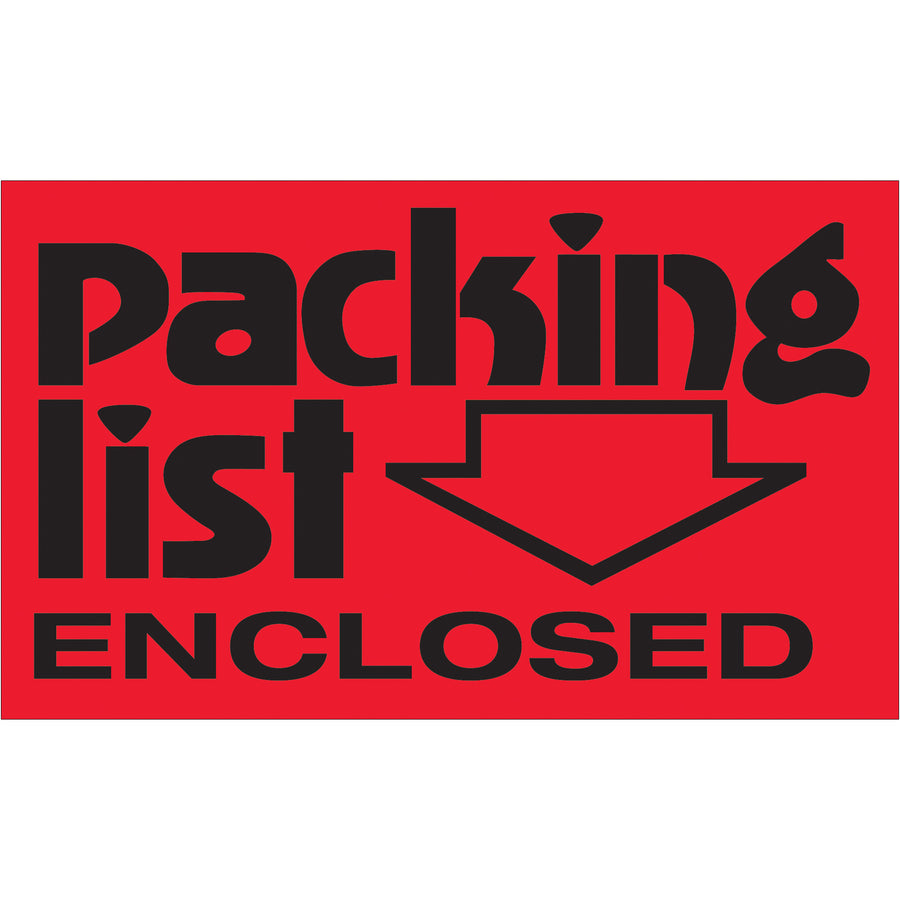 High-visibility fluorescent red shipping labels that command attention in any warehouse or logistics operation. These 3x5" semi-gloss packing list enclosed labels ship in rolls of 500, helping your team streamline carton labeling while meeting compliance requirements. Clear black text ensures critical handling instructions are legible at every checkpoint.
