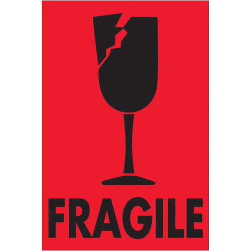 Get immediate carrier attention with these bright fluorescent red fragile labels. Each 2x3