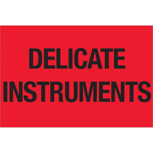 High-visibility fluorescent red labels ensure proper handling of delicate instruments during transit. These 2x3