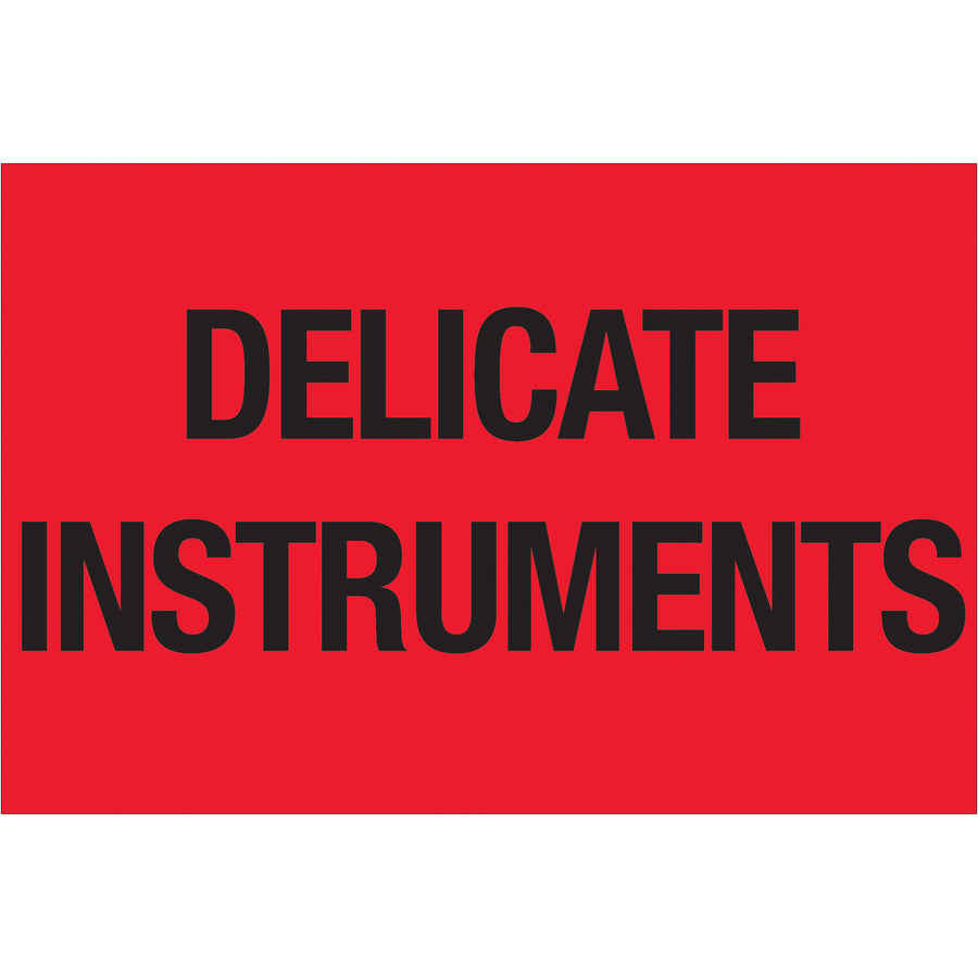 High-visibility fluorescent red labels ensure proper handling of delicate instruments during transit. These 2x3" semi-gloss coated paper labels deliver crystal-clear black printing that meets international shipping compliance standards. Each roll contains 500 labels and pairs seamlessly with compatible tabletop and wall-mount dispensers for warehouse efficiency.