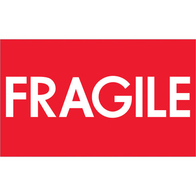 These high-gloss fluorescent red fragile labels command immediate attention from handlers and carriers. Each 3" x 5" label features clear black text on semi-gloss coated paper stock, sold in convenient rolls of 500. Perfect for shipping coordinators who need reliable, IATA-compliant handling compliance across domestic and international shipments.