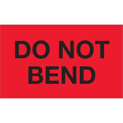 High-visibility fluorescent red "Do Not Bend" labels (3" x 5") printed on durable semi-gloss coated paper. Each roll contains 500 labels‚ideal for shipping coordinators who need immediate, compliant special handling identification. Internationally recognized marking ensures your packages receive proper handling across all supply chains.