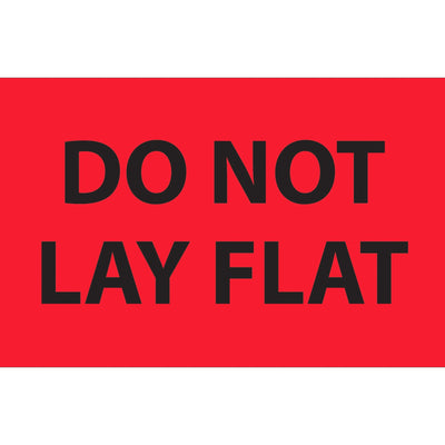 3x5 Fluorescent Red Do Not Lay Flat Labels Semi-Gloss 500/Roll DL1088 - alias listing