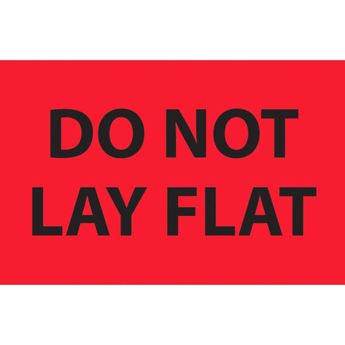3x5 Fluorescent Red Do Not Lay Flat Labels Semi-Gloss 500/Roll DL1088 - alias listing