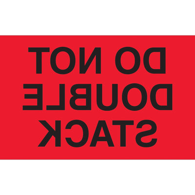 3x5 Fluorescent Red Do Not Double Stack Labels Semi-Gloss 500/Roll DL1093 - alias listing