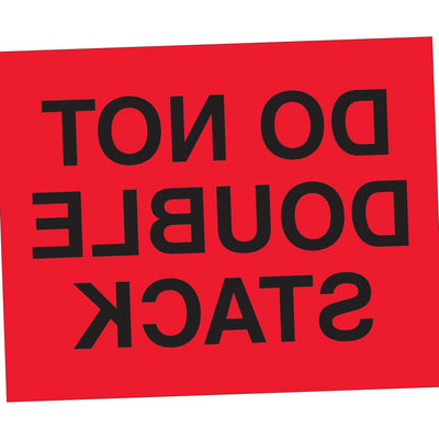 8x10 Fluorescent Red Do Not Double Stack Labels Semi-Gloss 250/Roll DL1094 - alias listing