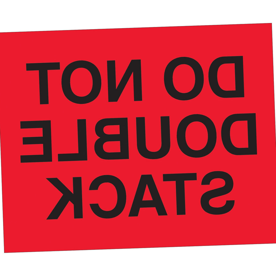 8x10 Fluorescent Red Do Not Double Stack Labels Semi-Gloss 250/Roll DL1094 - alias listing
