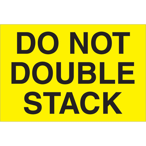 Bright fluorescent yellow 2x3 do not double stack labels on semi-gloss coated paper‚500 labels per roll for maximum visibility in transit. Recognized across international shipping standards for reliable cargo protection. Easy application with compatible tabletop or wall-mount dispensers.