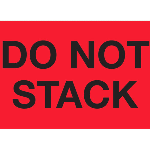 2x3 Fluorescent Red Do Not Stack Labels Semi-Gloss 500/Roll DL1098 - alias listing