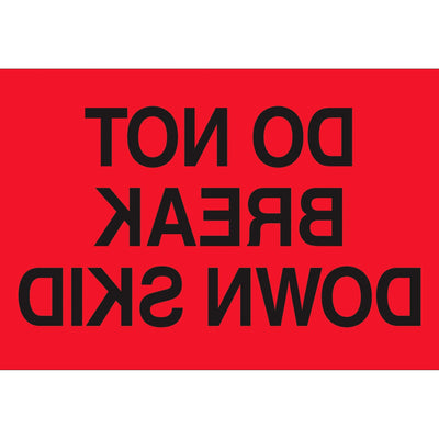 2x3 Fluorescent Red Do Not Break Down Skid Labels Semi-Gloss 500/Roll DL1100 - alias listing