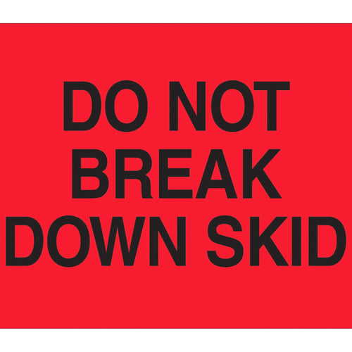 8x10 Fluorescent Red Do Not Break Down Skid Labels 250/Roll DL1101 - alias listing