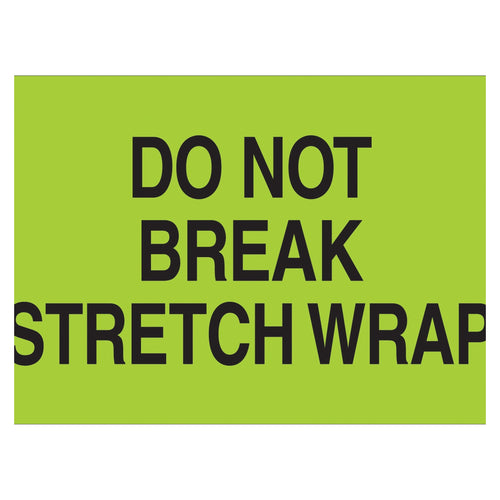 2x3 Fluorescent Green Do Not Break Labels Semi-Gloss 500/Roll DL1102 - alias listing