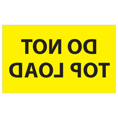 3x5 Fluorescent Yellow Do Not Top Load Labels Semi-Gloss 500/Roll DL1106 - alias listing