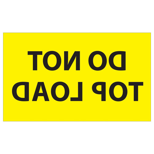 3x5 Fluorescent Yellow Do Not Top Load Labels Semi-Gloss 500/Roll DL1106 - alias listing