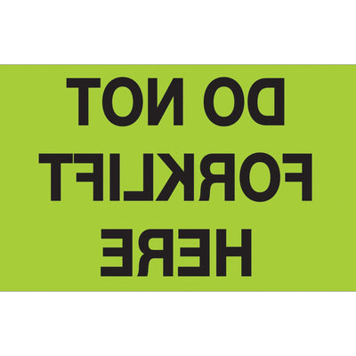 3x5 Fluorescent Green Do Not Forklift Labels Semi-Gloss 500/Roll DL1108 - alias listing