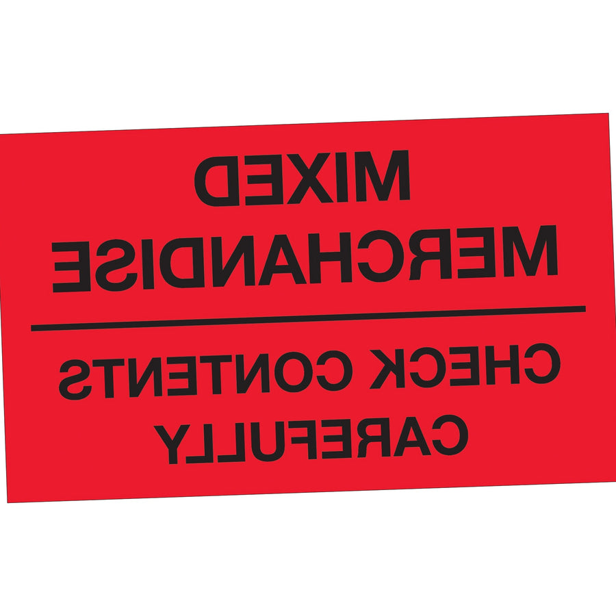 3x5 Fluorescent Red Mixed Merchandise Labels Semi-Gloss 500/Roll DL1111 - alias listing