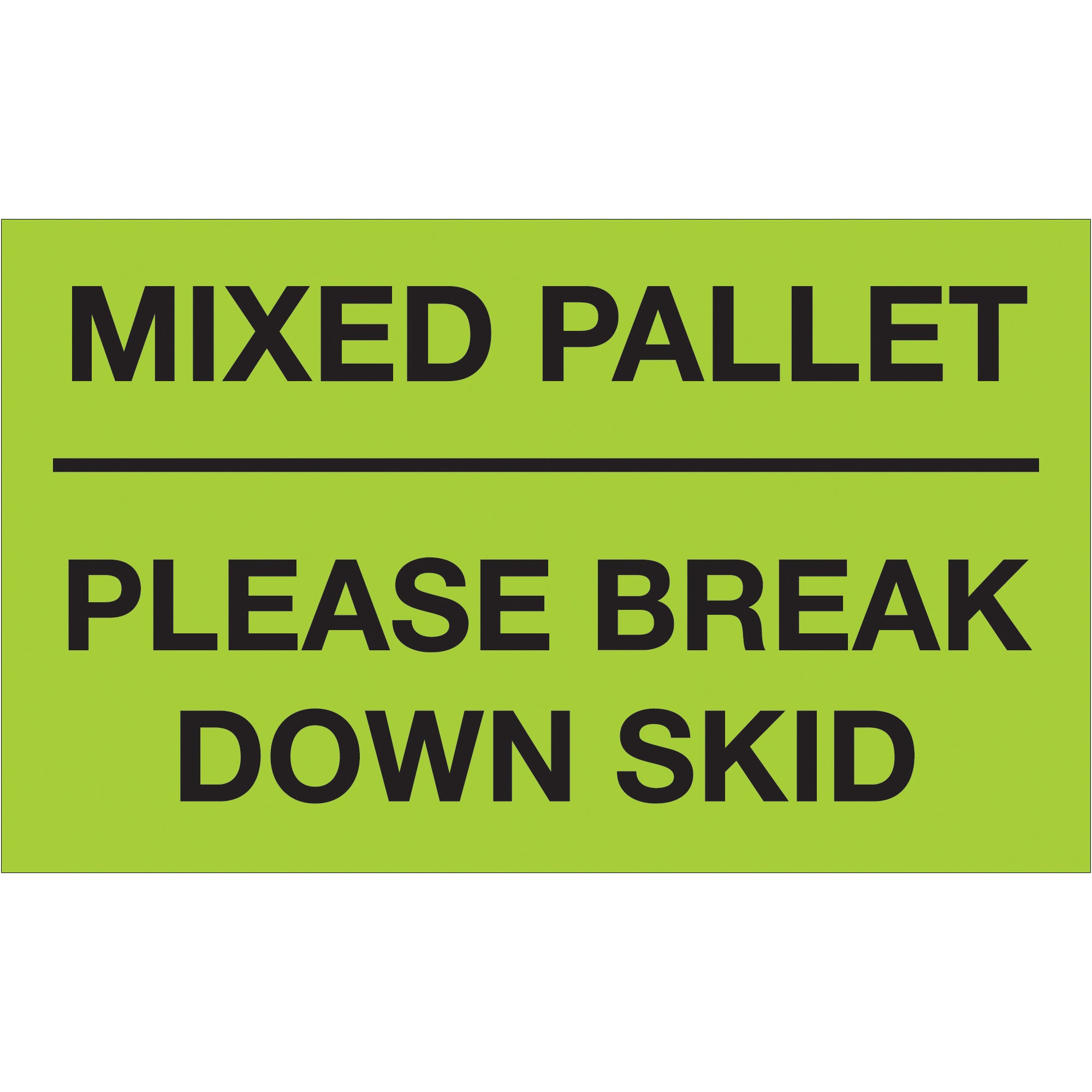 3x5 Pallet Break Down Labels - Fluorescent Green – Packrift