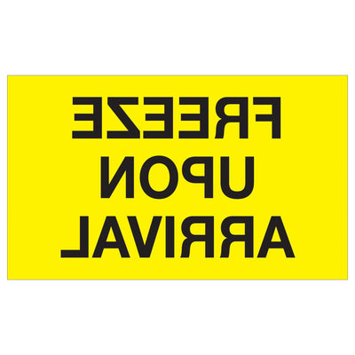 3x5 Fluorescent Yellow Freeze Upon Arrival Labels 500/Roll DL1116 - alias listing