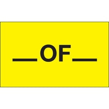 3x5 "__ Of __" Fluorescent Yellow Labels