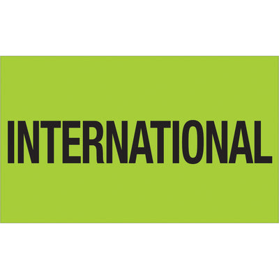 Meet international compliance standards with these highly visible 3x5" fluorescent green shipping labels. Printed on durable semi-gloss coated paper and recognized worldwide, these special handling labels ensure your packages are handled correctly across borders. Sold as a convenient 500-label roll with compatible tabletop and wall-mount dispensers available.