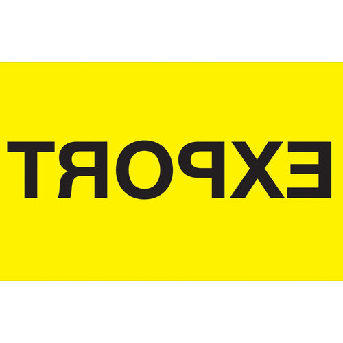 3x5 Fluorescent Yellow Export Labels Semi-Gloss 500/Roll DL1122 - alias listing