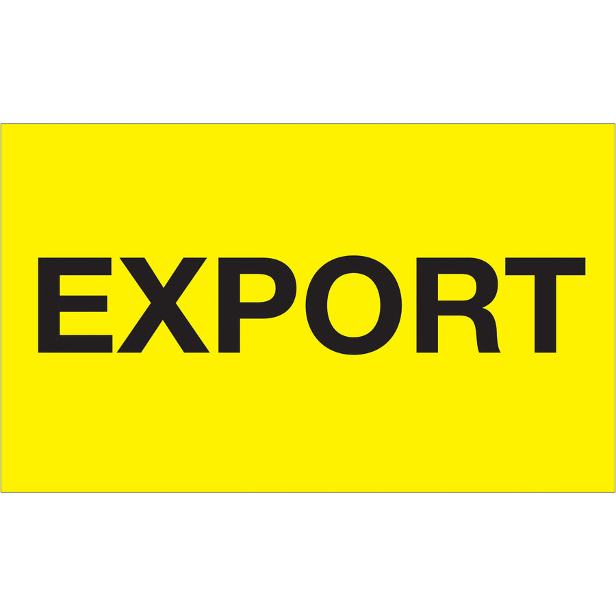 Internationally recognized 3x5" export labels in high-visibility fluorescent yellow ensure your shipments meet global compliance standards. Printed on durable semi-gloss coated paper with excellent adhesion. Each roll contains 500 labels‚ready for immediate deployment across your shipping operations.
