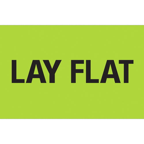 3x5 Fluorescent Green Lay Flat Labels Semi-Gloss 500/Roll DL1127 - alias listing