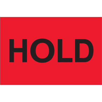Instantly halt shipments with these 2x3" fluorescent red "Hold" labels printed on high-gloss paper for maximum visibility and durability. Pre-printed and ready to apply‚500 labels per roll. Compatible with Packrift table-top and wall-mount dispensers for seamless warehouse operations.