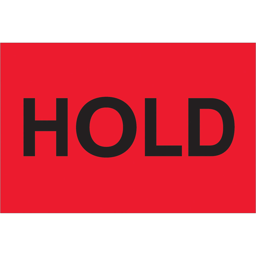 Instantly halt shipments with these 2x3" fluorescent red "Hold" labels printed on high-gloss paper for maximum visibility and durability. Pre-printed and ready to apply–500 labels per roll. Compatible with Packrift table-top and wall-mount dispensers for seamless warehouse operations.