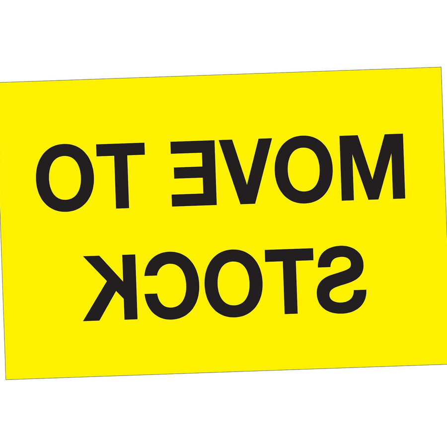 2x3 Fluorescent Yellow Pre-Printed Move To Stock Labels 500/Roll DL1133 - alias listing