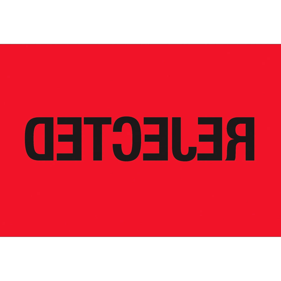 2x3 Fluorescent Red Rejected Pre-Printed Inventory Labels 500/Roll DL1135 - alias listing