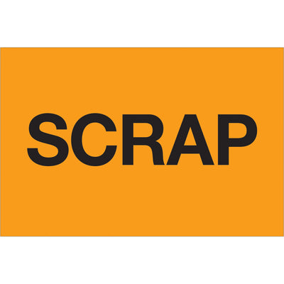 Maximize inventory visibility with these 2" x 3" fluorescent orange pre-printed "Scrap" labels. Printed on high-gloss paper for durability in warehouse environments, each roll contains 500 labels ready for immediate use. Compatible with tabletop and wall-mount dispensers for streamlined application.