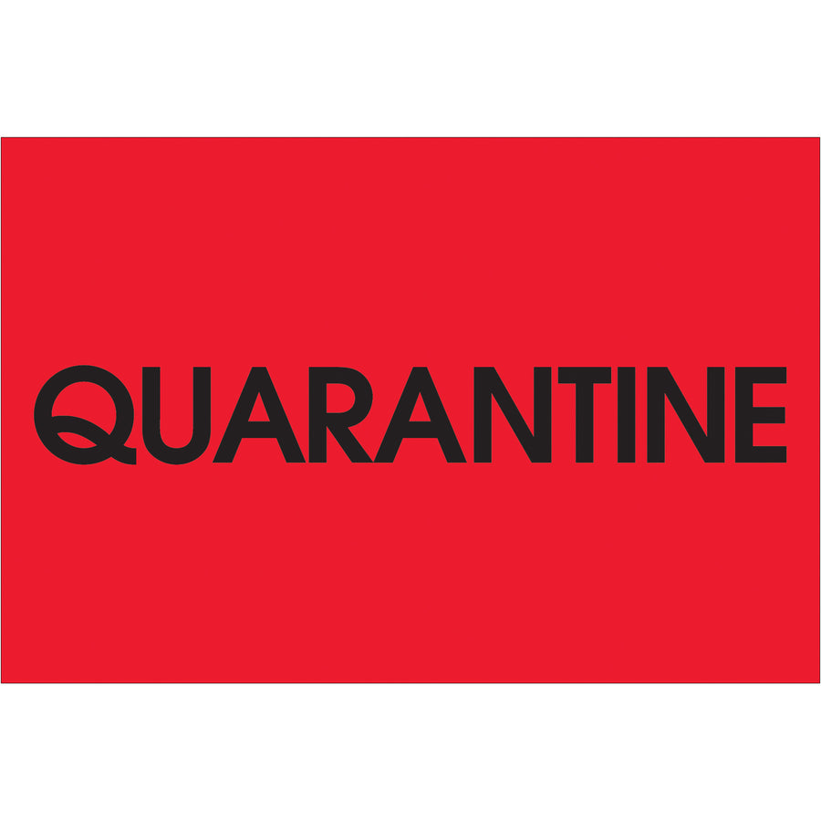 Instantly identify quarantined inventory with high-visibility fluorescent red labels. These 2" x 3" pre-printed quarantine labels are printed on durable high-gloss paper and come 500 per roll–ideal for shipping coordinators and logistics teams managing special handling requirements. Compatible with popular tabletop and wall-mount dispensers for efficient warehouse deployment.