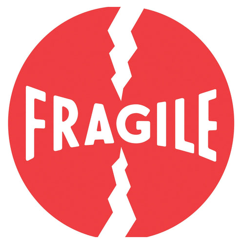 4x4 Red/White Fragile Labels Semi-Gloss 500/Roll DL1140 - alias listing