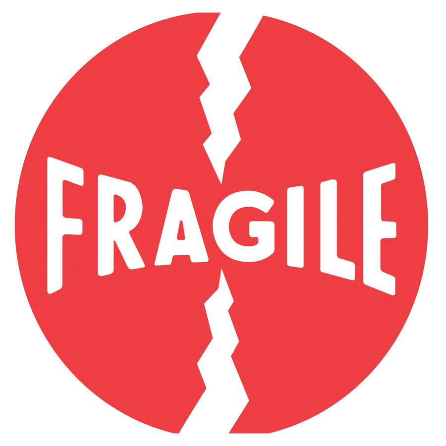 4x4 Red/White Fragile Labels Semi-Gloss 500/Roll DL1140 - alias listing