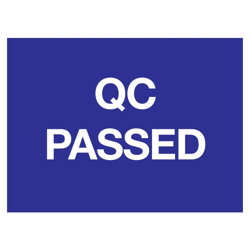 2x3 Blue/White QC Passed Inventory Labels Paper 500/Roll DL1143 - alias listing