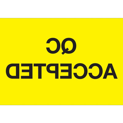 2x3 Fluorescent Yellow QC Accepted Inventory Labels 500/Roll DL1144 - alias listing