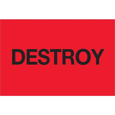 Maximize inventory visibility with these 2x3" fluorescent red pre-printed destroy labels printed on durable high-gloss paper. Each roll contains 500 labels designed for immediate identification in warehouse and logistics operations. Compatible with multiple tabletop and wall-mount dispensers for seamless integration into your material handling workflow.